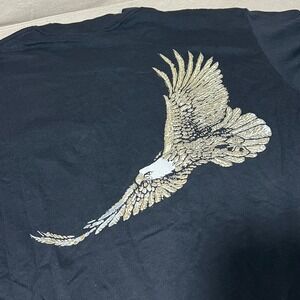 Vintage 90s Winston‎ Eagle Black T-Shirt American Born USA XL Single Stitch